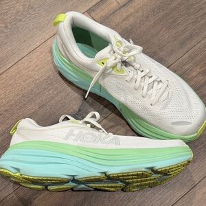 HOKA Women’s White & Mint Running Shoes